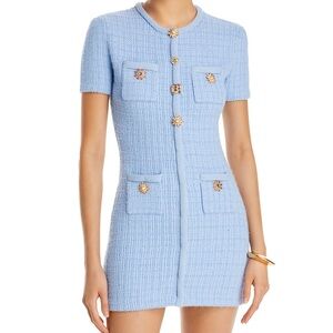 Self-Portrait Jewel Button Knit Mini Dress